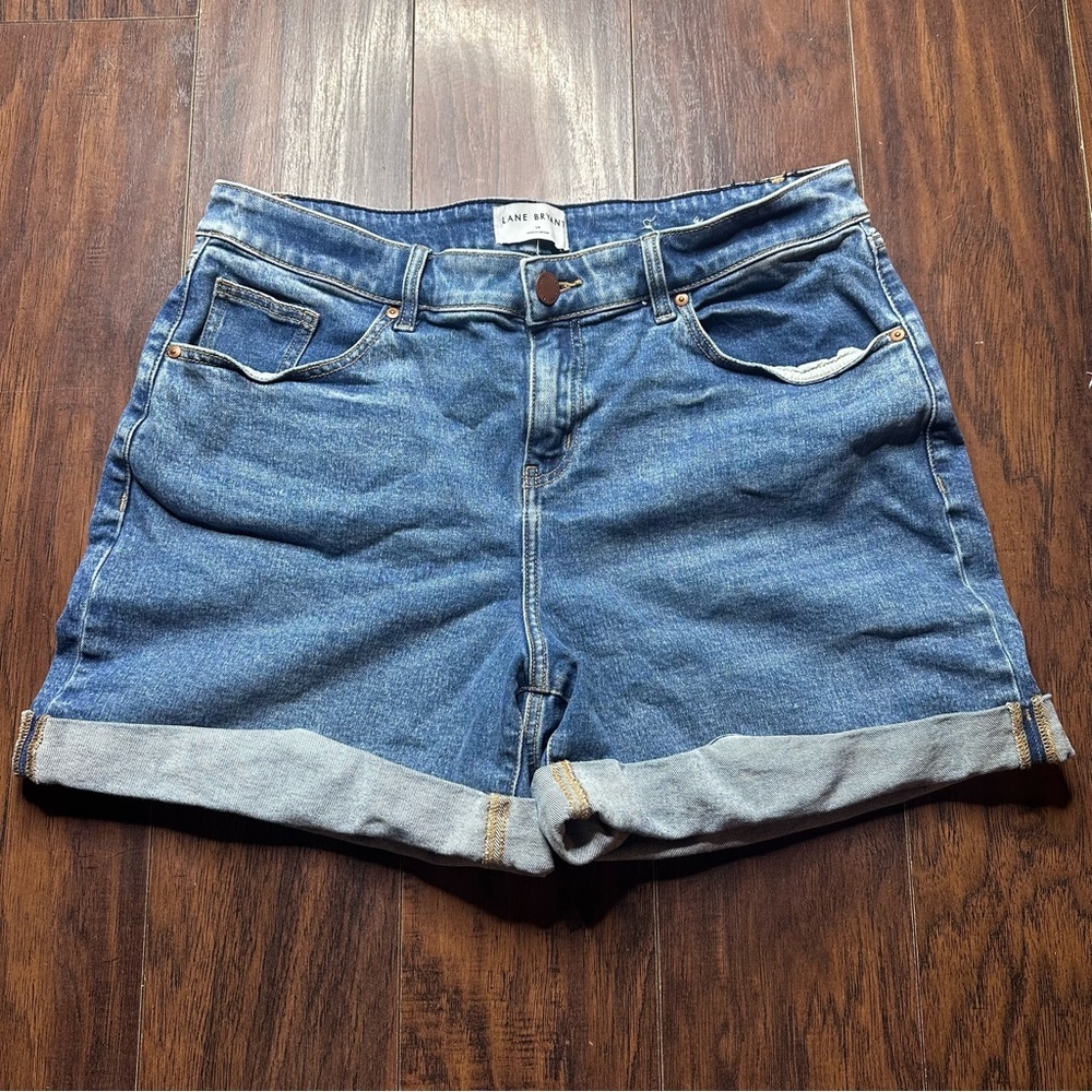 Lane Bryant Boyfriend Midi Cuffed Denim Jean Shorts